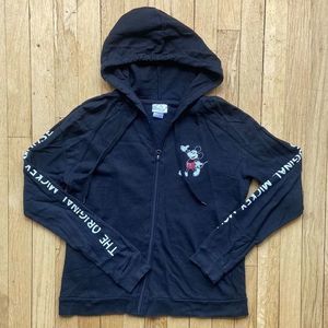 Y2K Disney Mickey Mouse Womens‎ Hoodie Size Small Black White Full Zip